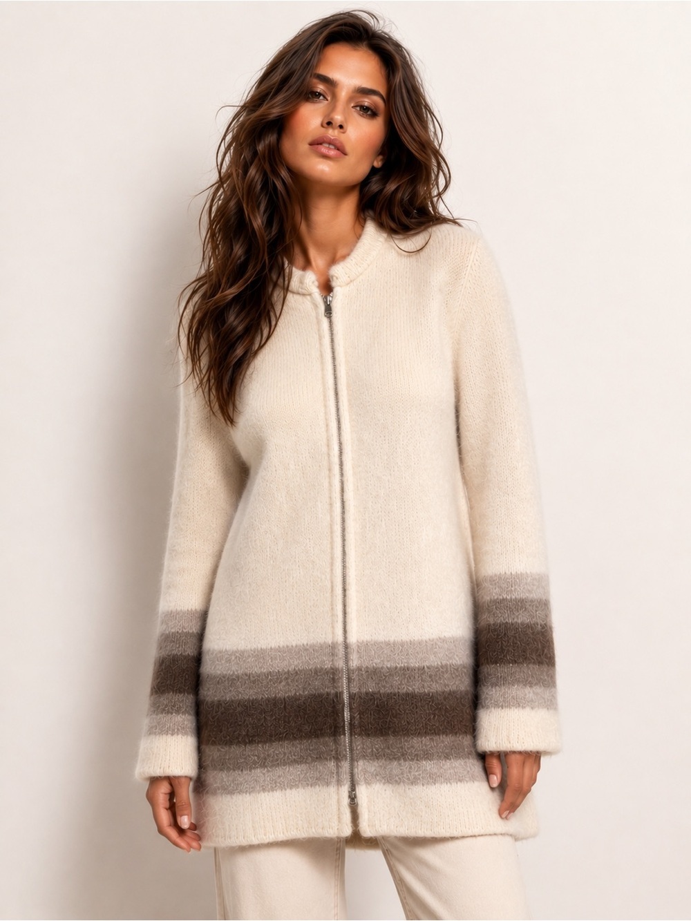 Vintage Hilda Ltd Iceland Pure Wool Coat Nordic Zip Cream Brown Icelandic S Boho